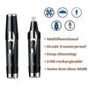 Electric Ear and Nose Hair Trimmer Set Dual Blade 2 In 1 Rechargeable Waterproof Dual Edge Blades for Easy Cleansing