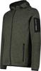 Куртка CMP Man Jacket Knitted Fix Hood (3H60847N) Мужская куртка из плотного флиса Knit-Tech в пеструю полоску с капюшоном (3H60847N) олива/неро