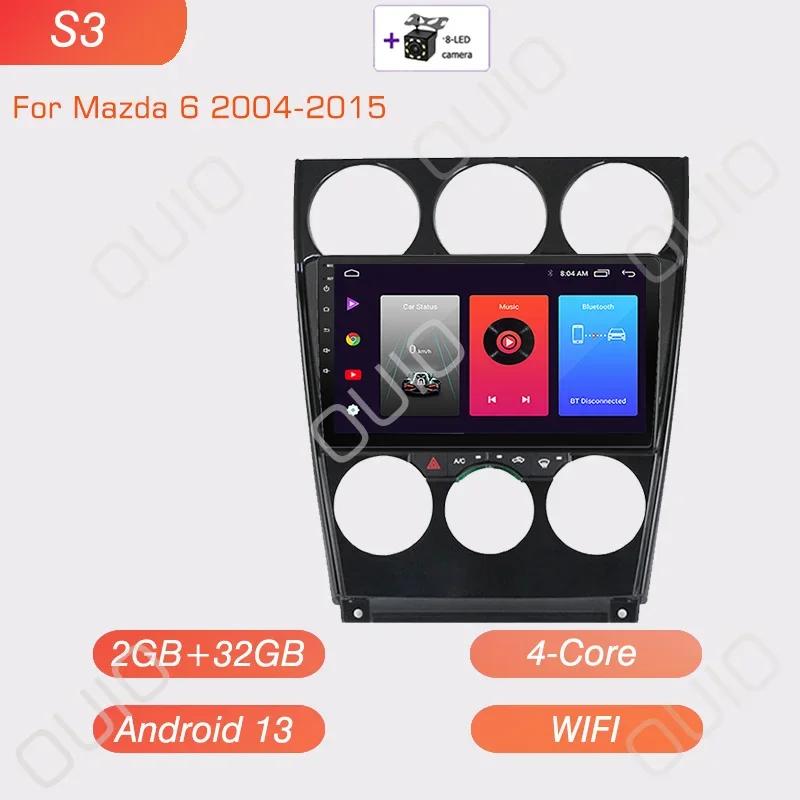 Радио Carplay на Android 13 для Mazda 6 2004 2005 2006 2007 2008-2015 GPS Авто Видеоплеер Android Auto WIFI BT GPS навигация 2DIN