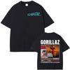 Футболка с символикой рок-группы Gorillaz, мужская и женская одежда, винтажная мода, футболки в стиле хай-стрит, 100% хлопок, свободный крой, мультяшная футболка.