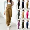 Womens Fleece Overalls One-piece Jumpsuits Adjustable Suspender Straps Warm Winter Fuzzy Ski Pants
