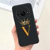 Case For Xiaomi Redmi A3 2024 Fashion Crown Sakura Initial Letter Black Pink Silicon Soft Phone Case For Redmi A3 A 3 4G
