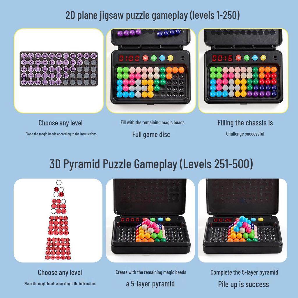 Smart Magic Beads Pyramid Puzzle: Cross-Border Challenge for Kids' Logical Thinking