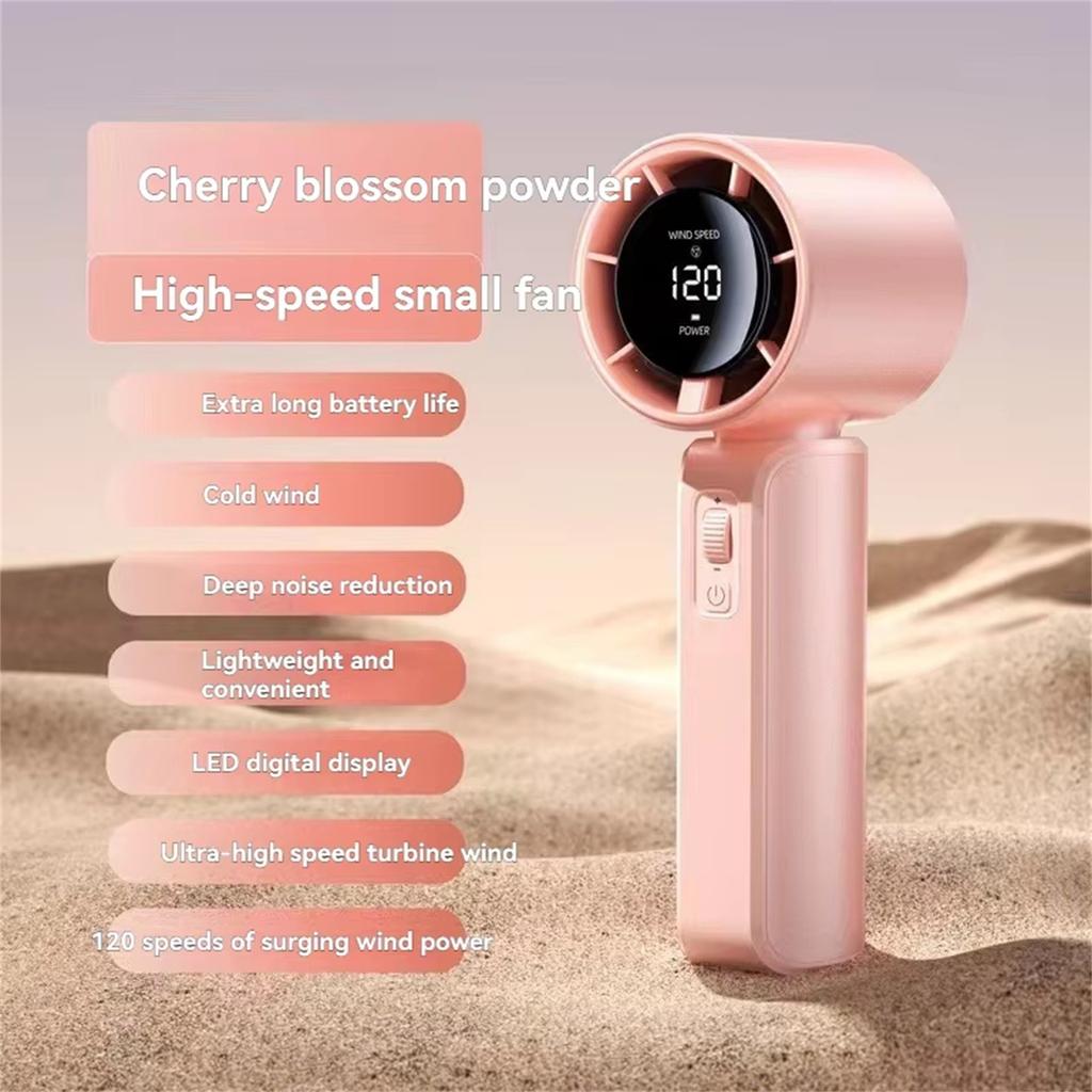Ручной вентилятор 120 скоростей, Высокоскоростной, Сильный ветер, Внешний цифровой дисплей, Портативный и мощный ручной вентилятор, Роликовое управление