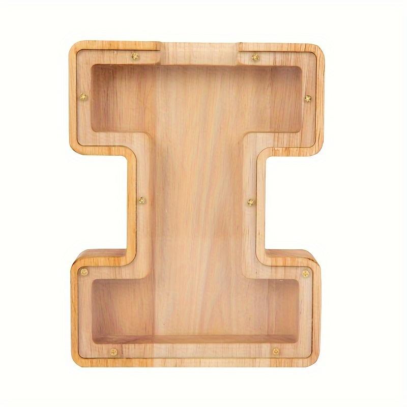 Уникальная деревянная прозрачная копилка с буквами - креативная банка для сбережений монет с английскими буквами, украшение для дома, подарок на Хэллоуин и Рождество