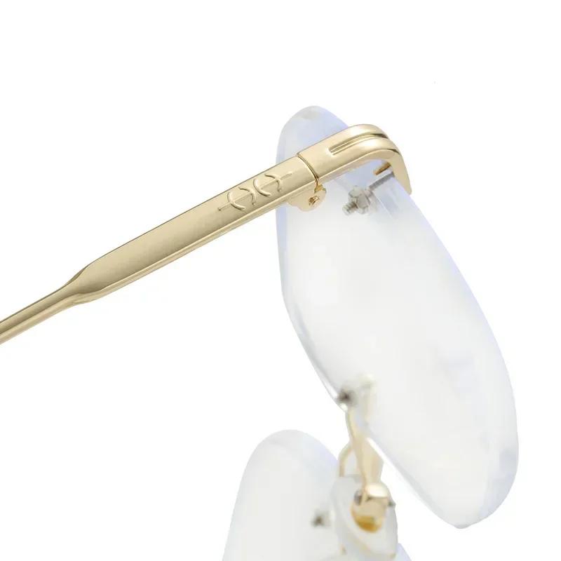 Очки для пресбиопии класса люкс с защитой от синего света, высокой четкости, женские, модные, без оправы, для чтения