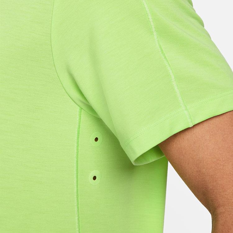 Nike Футболка с коротким рукавом Yoga Dri-Fit Pattern Print Round Neck Training для мужчин, цвет зеленый DM8142-360