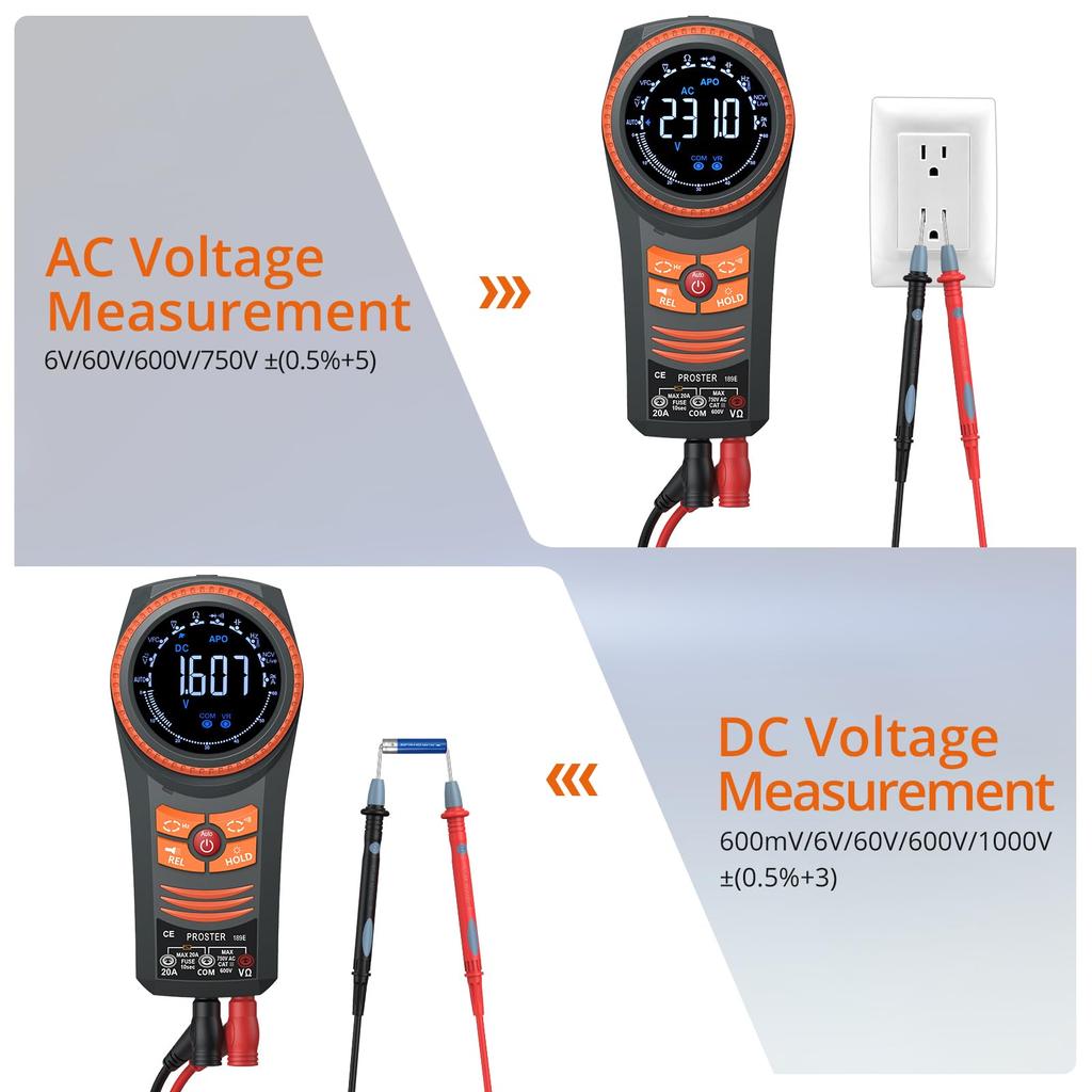 Proster Тестер Цифровой Мультиметр 6000 Отсчетов