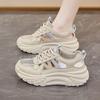 Foreign Trade Hollow Muffin Shoes 2025 Summer Breathability Increase Retro Sports Shoes Mesh Hong Kong Style Casual Dad Shoes Women