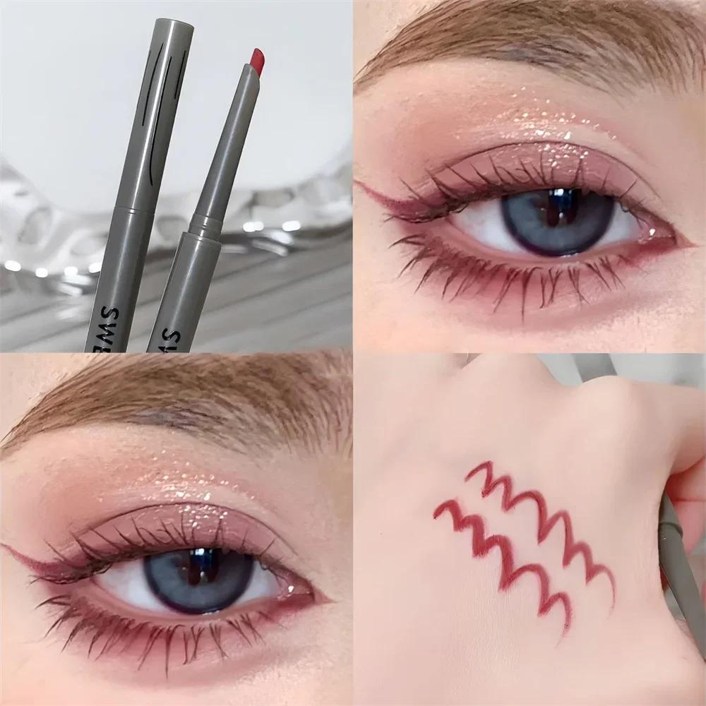 Сексуальный Rose Red Карандаш для подводки глаз Натуральный Матовый Винно-красный Подводка для нижнего века Легко наносится Водостойкий Макияж глаз Косметика 1 шт.