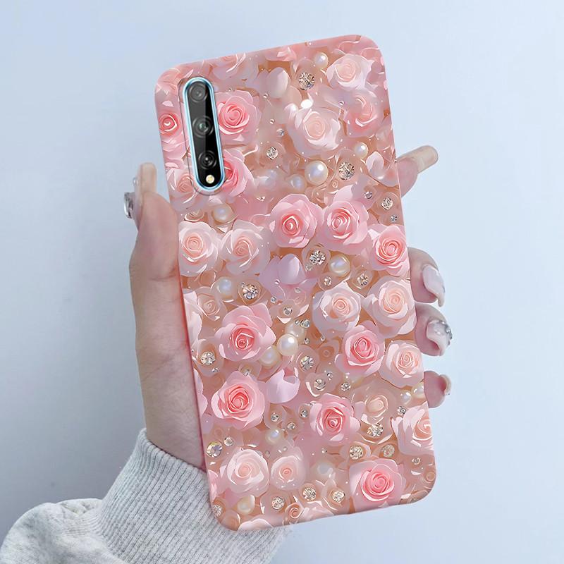 Чехол для телефона Huawei Y8p Дизайн 'Девочка с цветами' Мягкий силикон ТПУ Задняя крышка для Huawei P Smart S Y 8p HuaweiY8p AQM-LX1 Чехлы