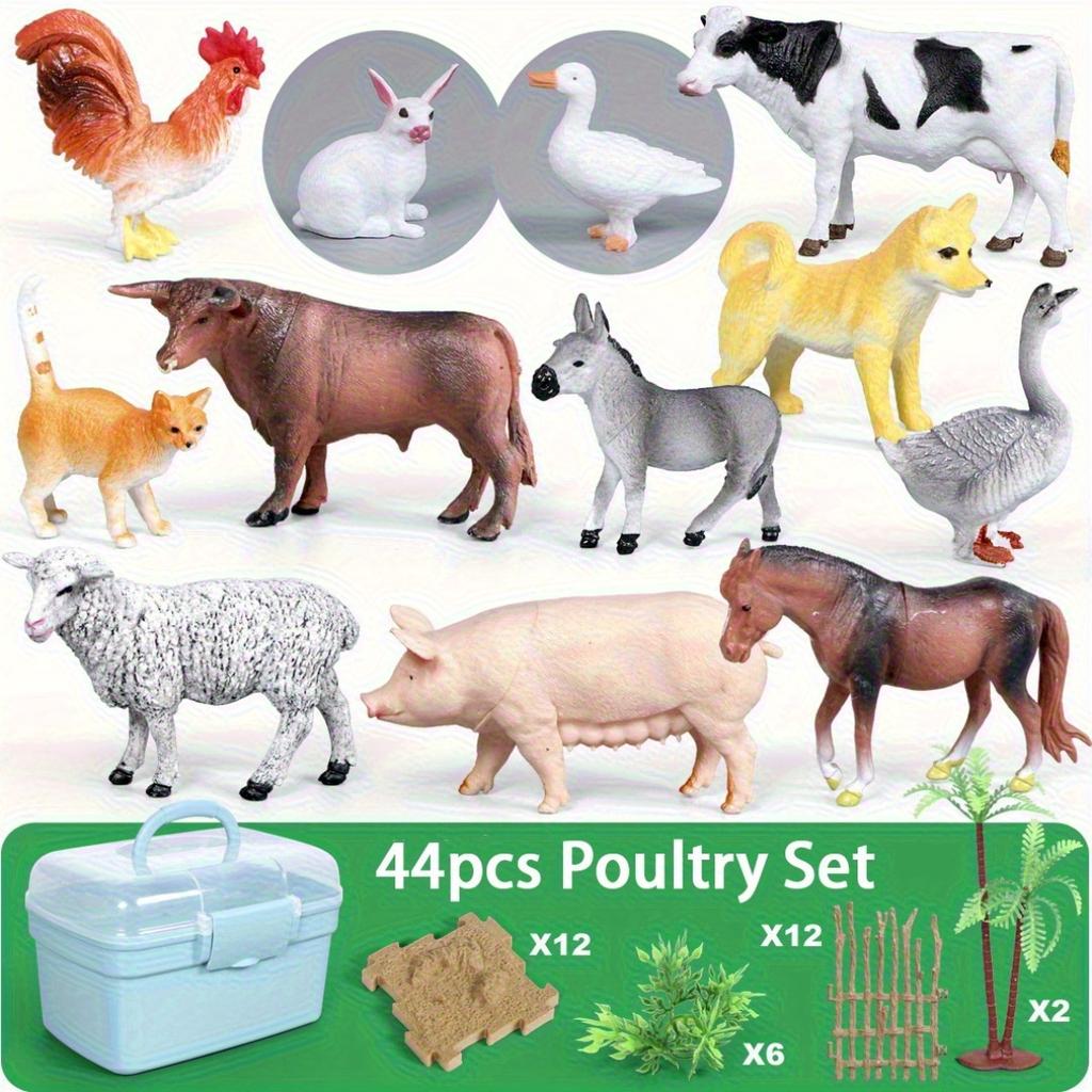 Игрушечная ферма с фигурками пластиковых животных и заборчиком, игровой набор «Ферма», фигурки животных, подарки на день рождения для детей, мальчиков, наполнение для рождественских чулок