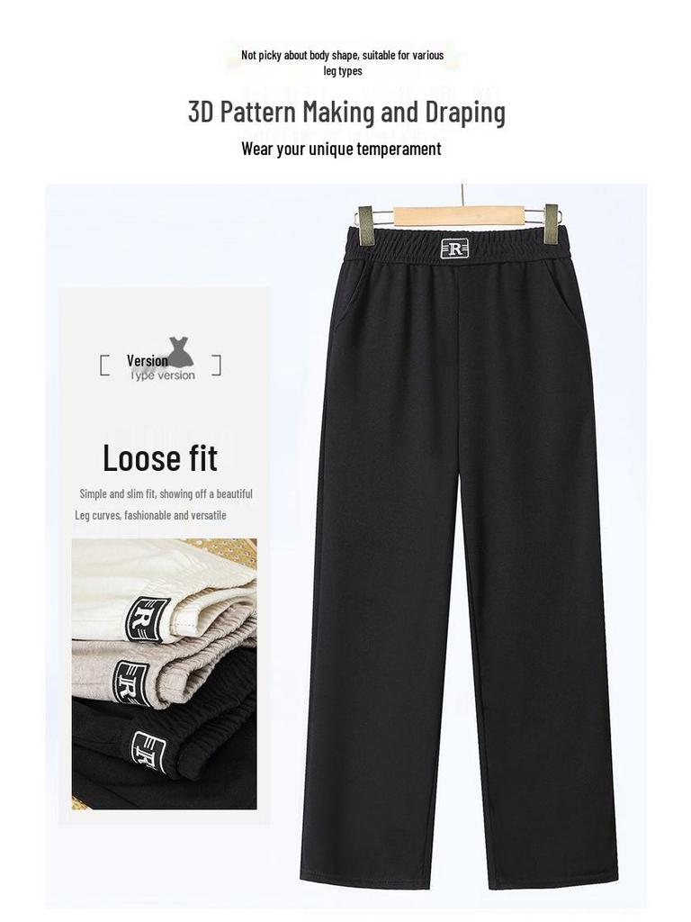 Женские брюки с высокой посадкой, облегающие, с прямыми штанинами - Драпирующиеся, свободные, в стиле «мом» для весны и осени