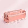 Double-Layer Pen Bag Transparent Stationery Organizer Portable Pencil Case  School Office