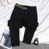 Winter Autumn Leopard Casual High Waist Stretch Plus Size Female Women Pencil Pants Jeans Denim Cropped Trousers