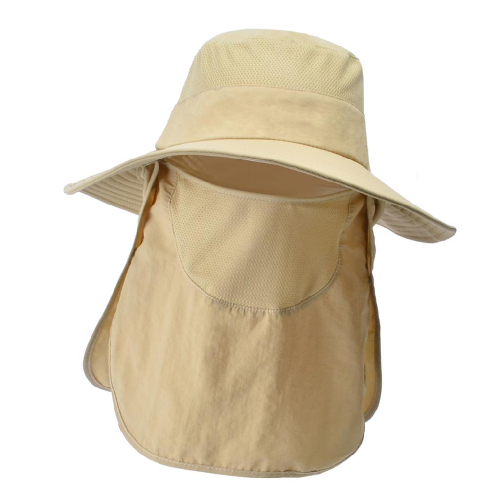 Sun Hat UV Protection Wide Brim Neck Flap Face Cover Multifunctional Cap for Hiking Fishing Beach