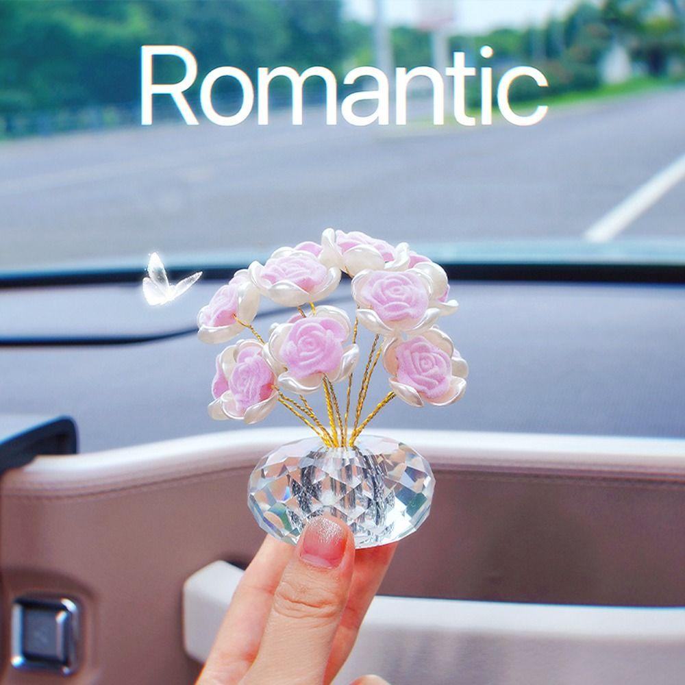 Изысканный хрустальный букет роз Хрустальные поделки Миниатюрная хрустальная фигурка цветка Настольное украшение