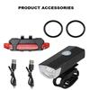 USB Rechargeable Bicycle Headlight and Taillight Waterproof for Enhanced Nighttime Safety