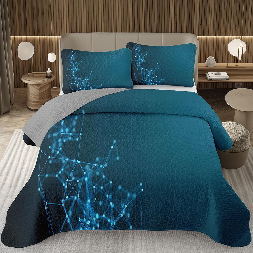 Rainbow Line Twin Queen Bedspread Colorful Abstract Geometric Quilted Bedding Set Bohemian Geometric Reversible Printed Coverlet