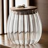 Kitchen Grains Wood Lid Containers Glass Airtight Canister Food Container Storage Bottles Jar