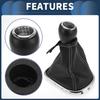 6 Speed Manual Gear Shifter Knob with Cover, Gearbox Stick Shifter Lever Knob for Chevrolet Cruze 2010-2015 Plastic Faux Leather Black White, 1 Pc