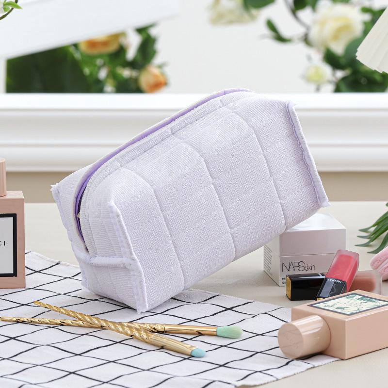 Фланелевый пенал и косметичка в японском стиле в клетку - большая вместимость, простой дизайн