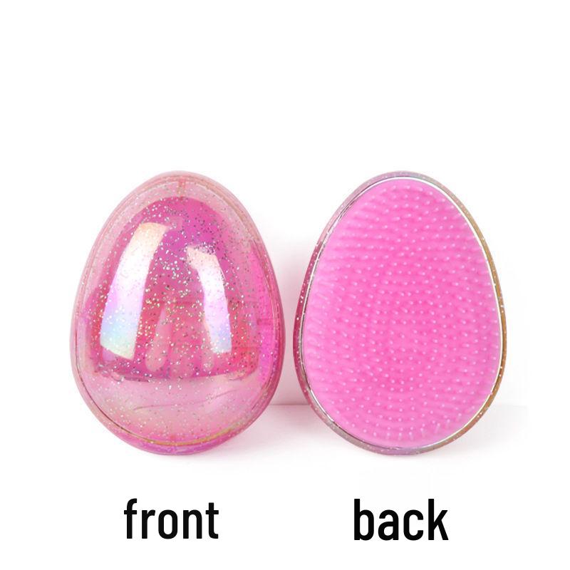 2025 Красочная расческа-яйцо: Портативная расческа для гладких волос для женщин, против спутывания и массажная, идеально подходит для прямых волос.