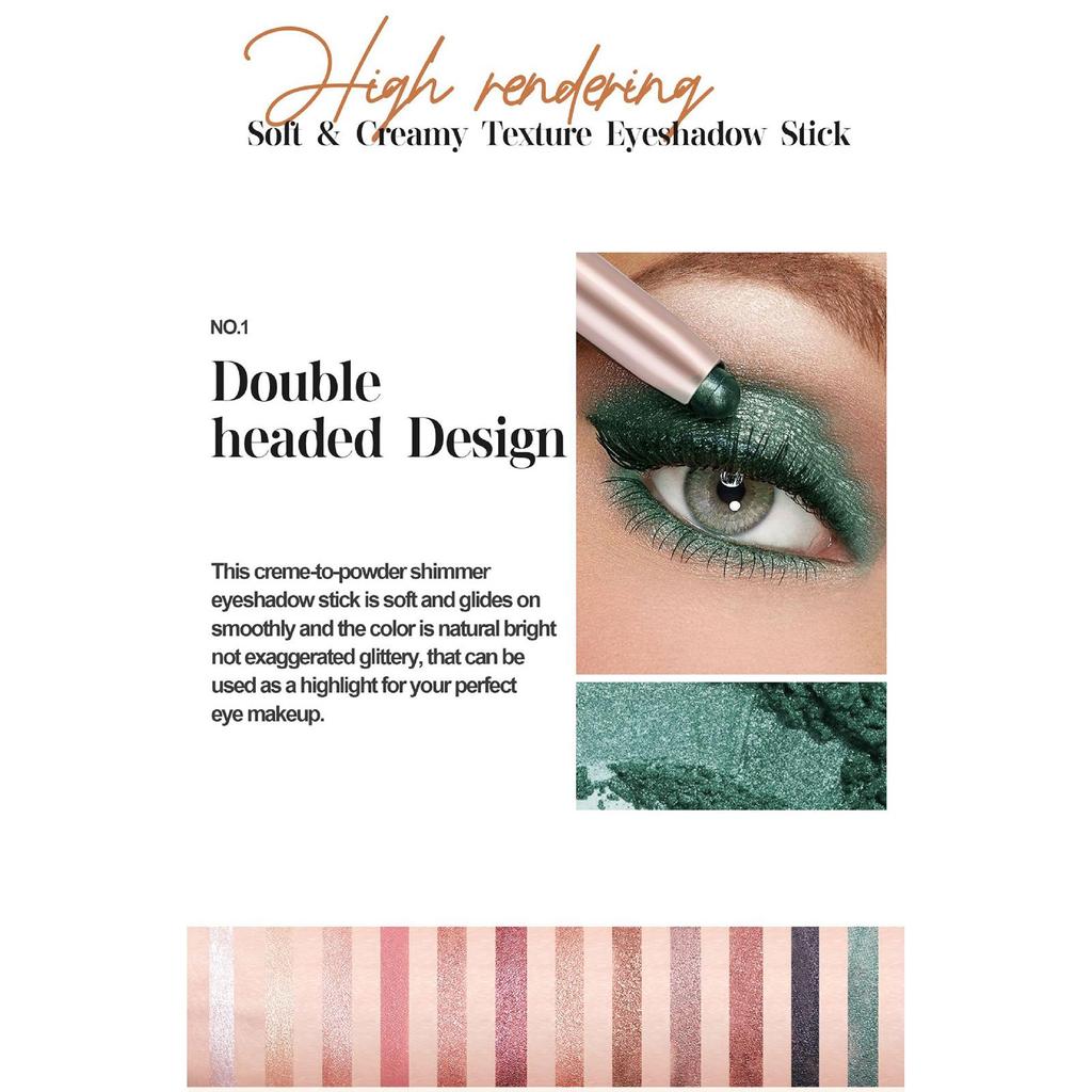 Двусторонняя палочка для теней для век с бриллиантовым мерцающим хайлайтером, ультрапигментированная стойкая кремовая кисть для теней для век