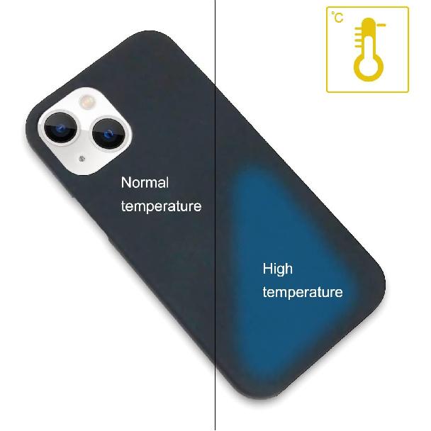 Omio Compatible with iPhone 14 Color Changing Protective Case, Thermal Sensor Case Heat Sensor Induction Fluorescent Temperature Sensing Creative