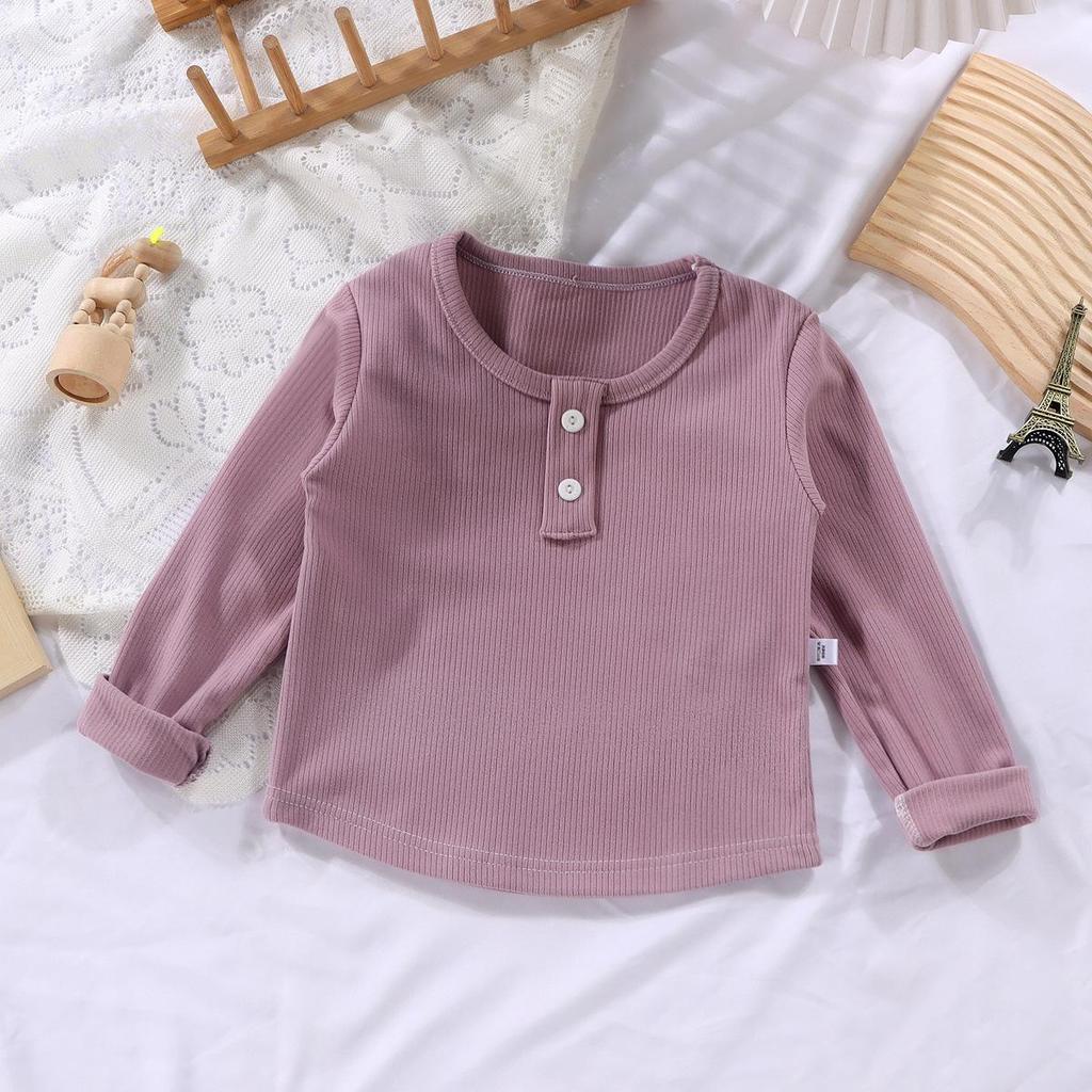 Children's Ribbed Round Neck Long Sleeve Base Layer - Spring & Autumn Collection