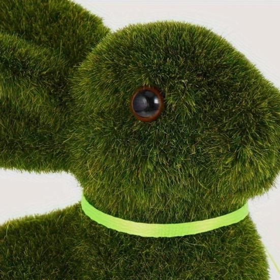 1 шт./2 шт. Статуэтка пасхального кролика из искусственного мха, фигурка кролика из флокированного зеленого кролика, украшение для стола, пасхальный подарок для семьи и друзей