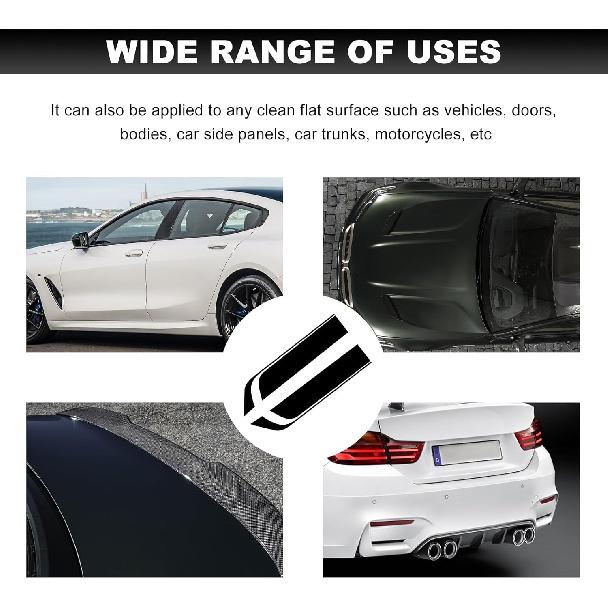 Car Hood Decal Sticker, Automotive Side Body Stripe Graphics Racing Bumper Sticker, Universal Vehicle Skirt Roof Bonnet Vinyl Decal Exterior