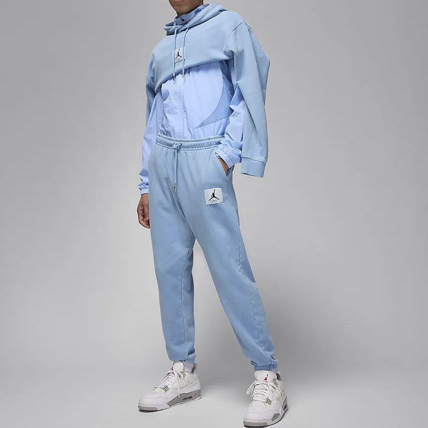 Jordan Мужские джоггеры Essentials Solid Color Drawstring Knit Casual Cuffed Joggers Blue Gray FB7299-436