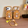 Чехол-подставка Rilakkuma Retro для iPhone 17 Pro Max - Силиконовый для Apple 16, 15, 14, 13