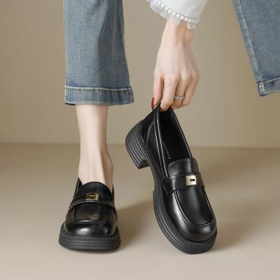 Женские мокасины на платформе из искусственной кожи на толстом каблуке, пенни-лоферы, удобные туфли без застежек, повседневные деловые, офисные, прогулочные туфли для женщин