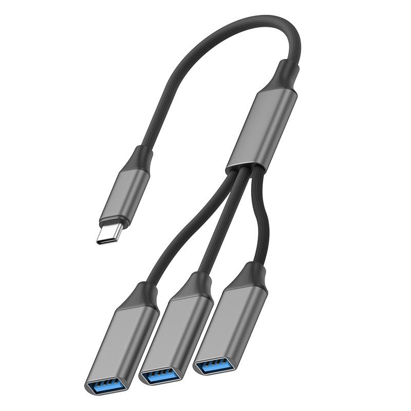 Разветвитель-хаб Type-C на 3 порта USB 3.0 для клавиатуры и мыши, OTG-адаптер
