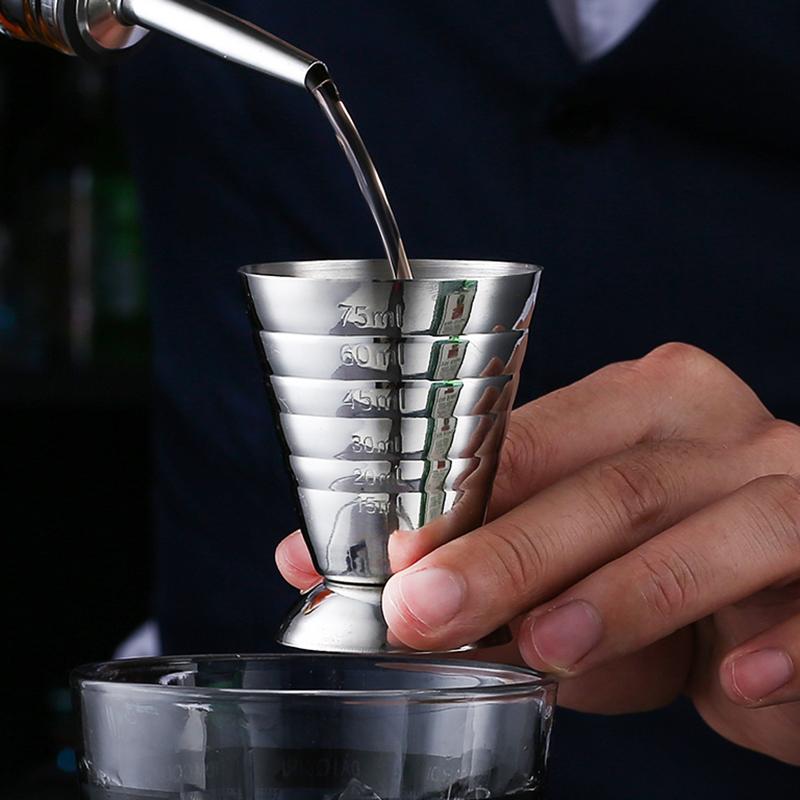 Коктейльный барный джиггер, мерный стакан из нержавеющей стали, 3 в 1 джиггер для напитков, ликера, виски, аксессуары для домашнего бара, инструменты бармена