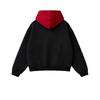 Dark Color Block Hooded Sweatshirt Loose Fit Casual Hoodie Teens
