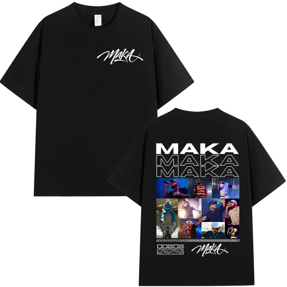 Rapper Maka 2025 Tour Graphic T Shirts Men Women Fashion Vintage T-shirt Casual Short Sleeve T Shirt Short Sleeve Streetwear