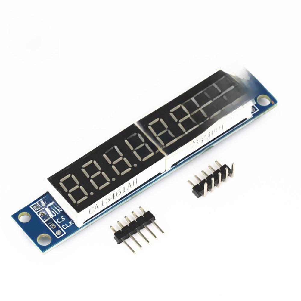 MAX7219 8-bit LED Display Module: Cascaded Serial Control Via 3 IO Ports