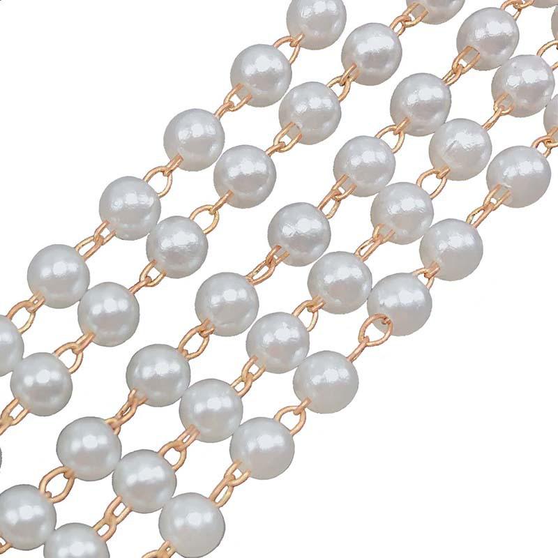 Покрытая медью жемчужная цепочка для украшений и аксессуаров ручной работы – Набор бусин для бисероплетения, разделителей и застежек.