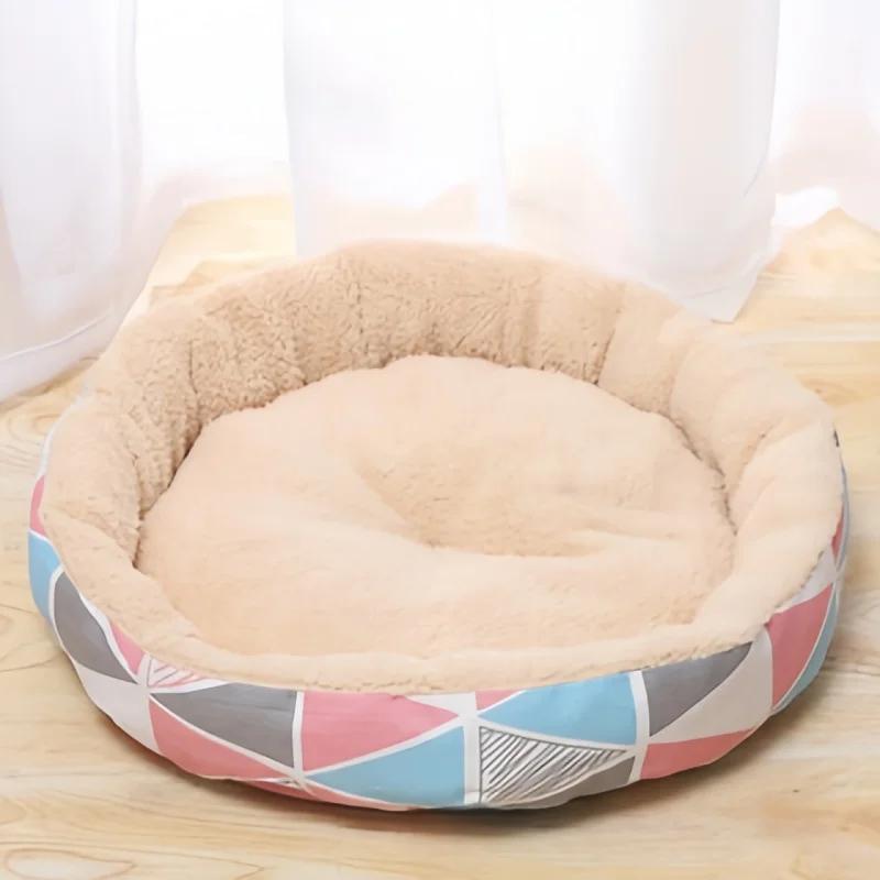 Pet Cat and Dog Bed Warm Comfortable Dog House Soft PP Cotton Nest Dog Basket Mat Autumn and Winter Waterproof Cat Bed Kennel