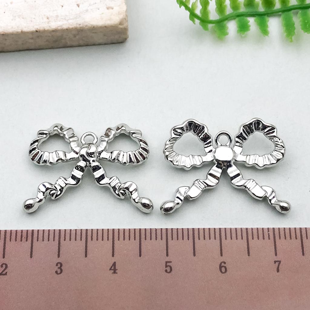 Подвесной покрытый металлом сохраняющий цвет самодельный бант полая подвеска кулон, ожерелье из сплава, браслет, серьги, ювелирные изделия ручной работы аксессуары