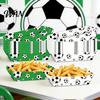 Party Table Organizer 12Pcs Paper Snack Box for French Fries Fried Chicken Popcorn Snacks, Football Foldable Tray Theme Food Containers, Oil-Proof