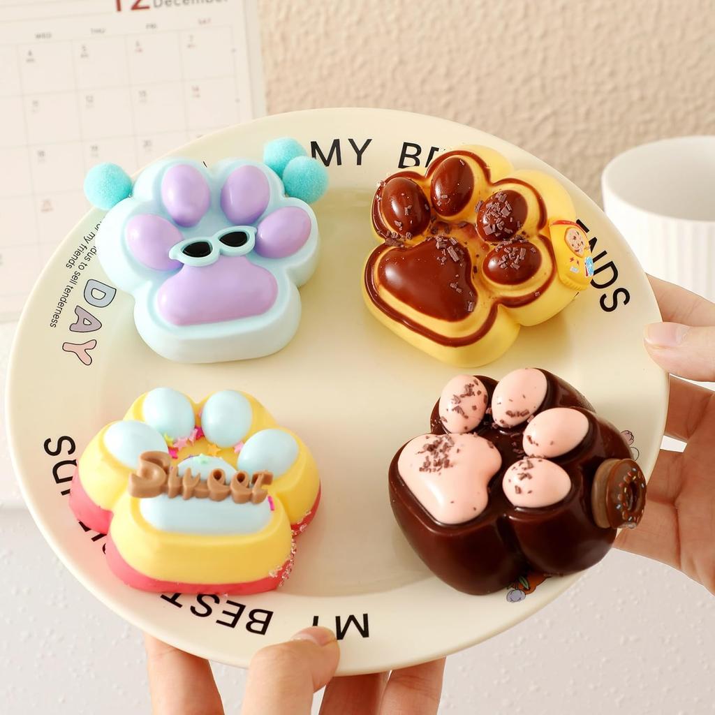 Сделанные вручную таба-сквиши в виде кошачьей лапки, милые мягкие игрушки для сжимания, кавайные пушистые сквиши, сенсорные игрушки, силиконовые игрушки для сжимания для снятия стресса, фиджет-игрушки