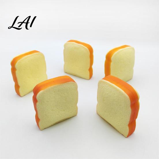 Sliced Bread Fidget Toys 1/2Pcs Simulated Toast Stress Relief Toy Squeeze Sensory Toy Soft Stretchy Fake Food for Kids Teens Adults Desk Reliever