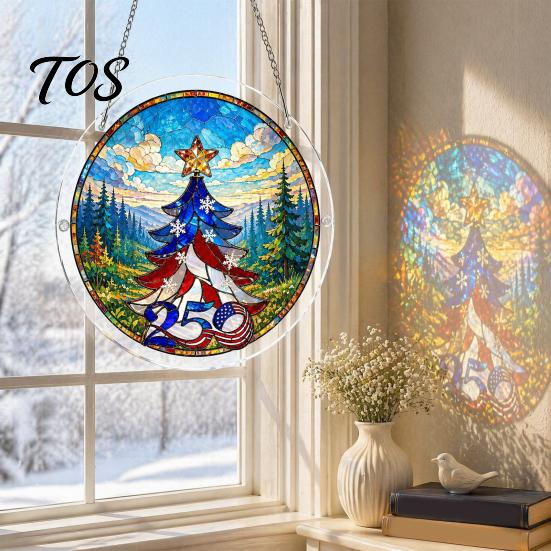 Stained Glass Effect Ornament Acrylic Puzzle Suncatcher, Colorful Window Hanging Ornament, 7.87 Inch Sun Decorative Pendant Catcher Decoration, Ideal