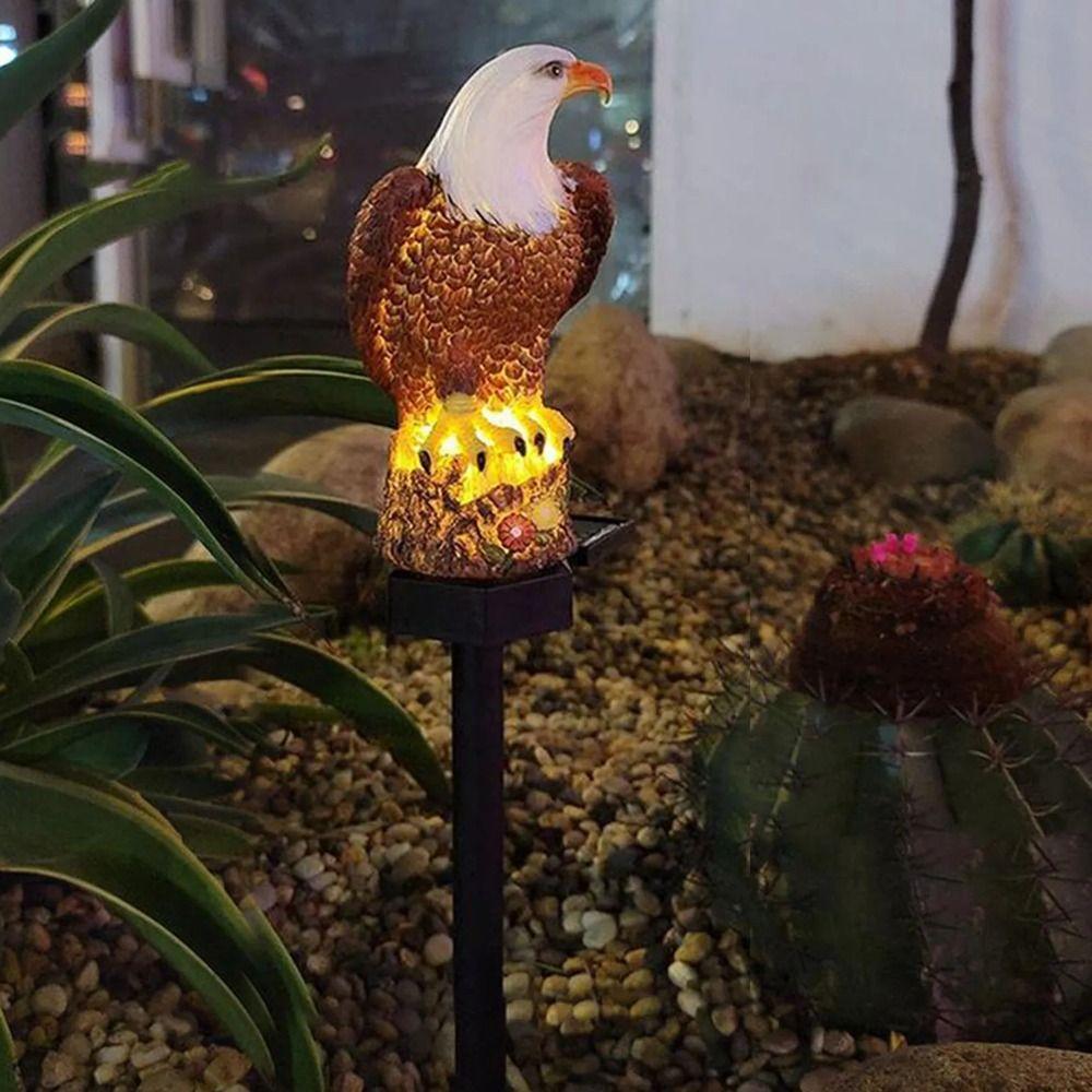 Waterproof Solar Eagle Garden Light Resin Ground Plug Lawn Lamps Garden Stake Light Party