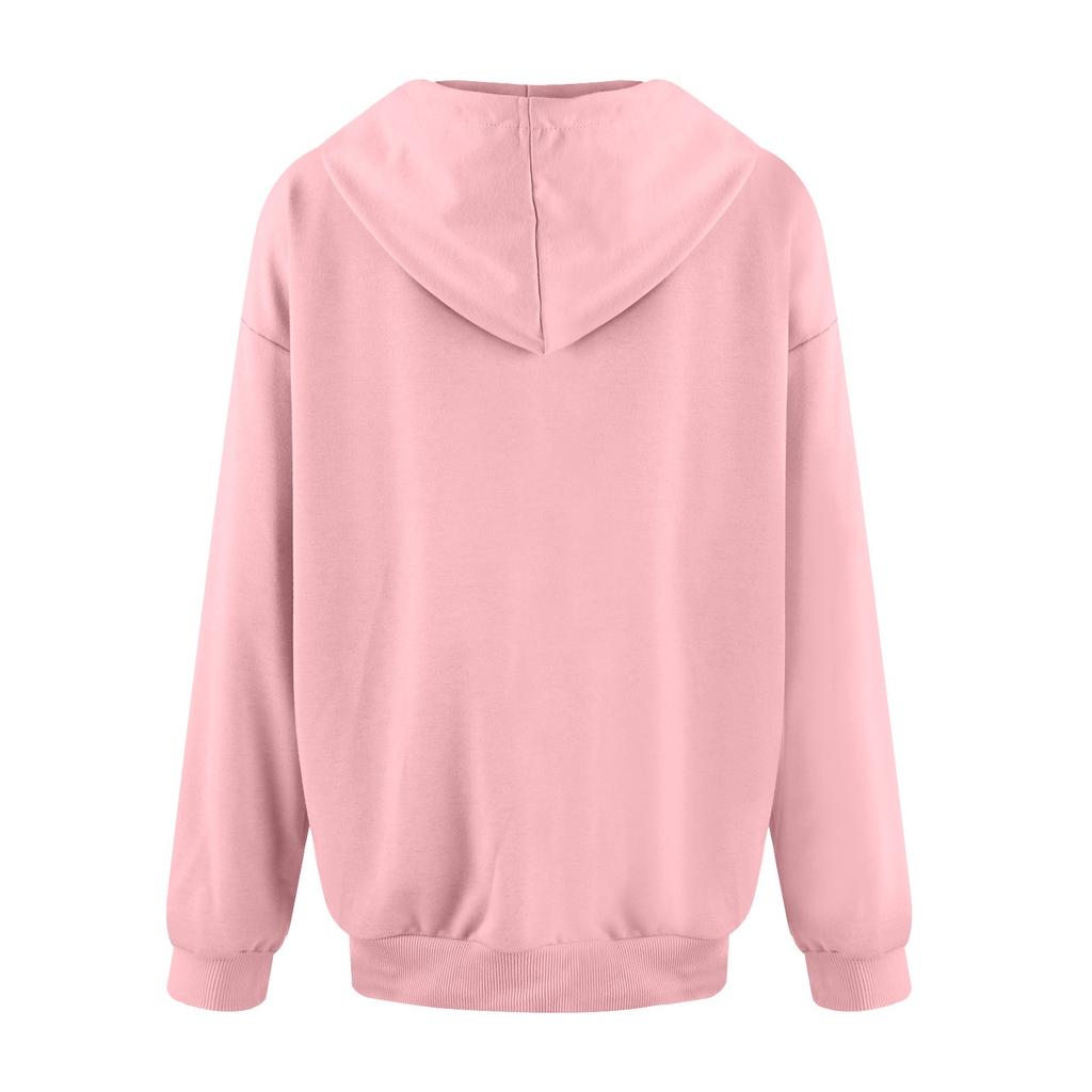 Женский модный осенне-зимний однотонный повседневный свободный свитер с длинными рукавами и капюшоном