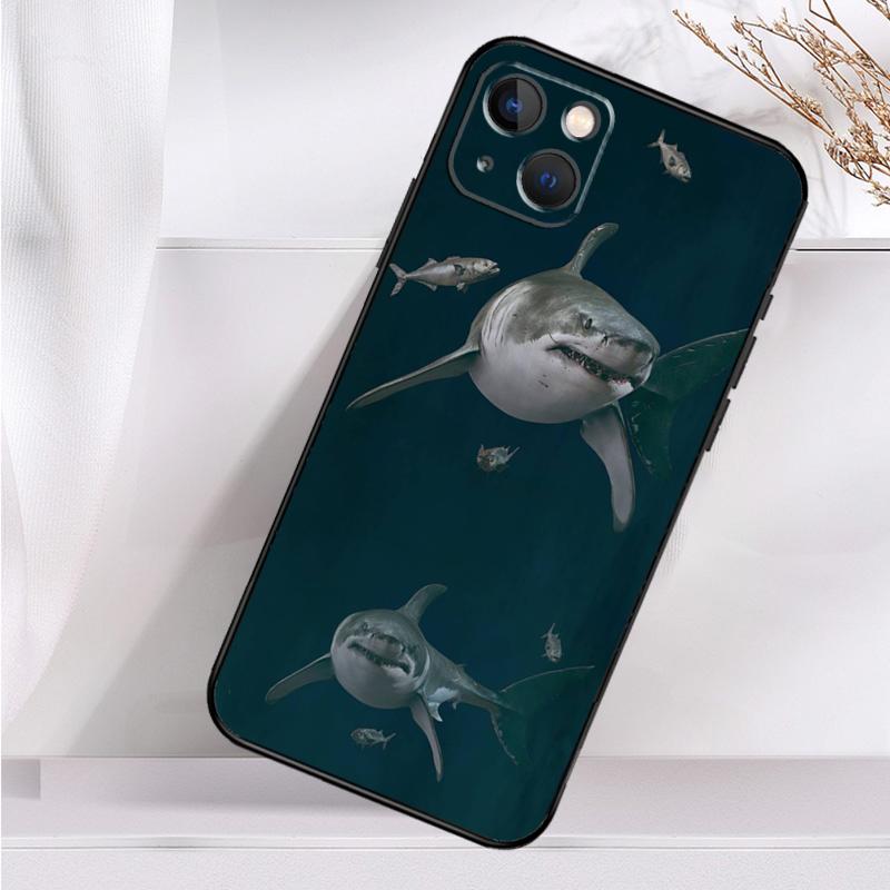Shark Ocean Fish Case For iPhone 14 13 12 11 16 15 Pro Max Mini Cover X XR XS 8 7 14 16 15 Plus Accessories